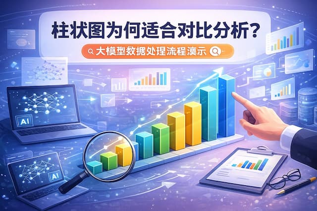 柱状图为何适合对比分析？大模型数据处理流程演示