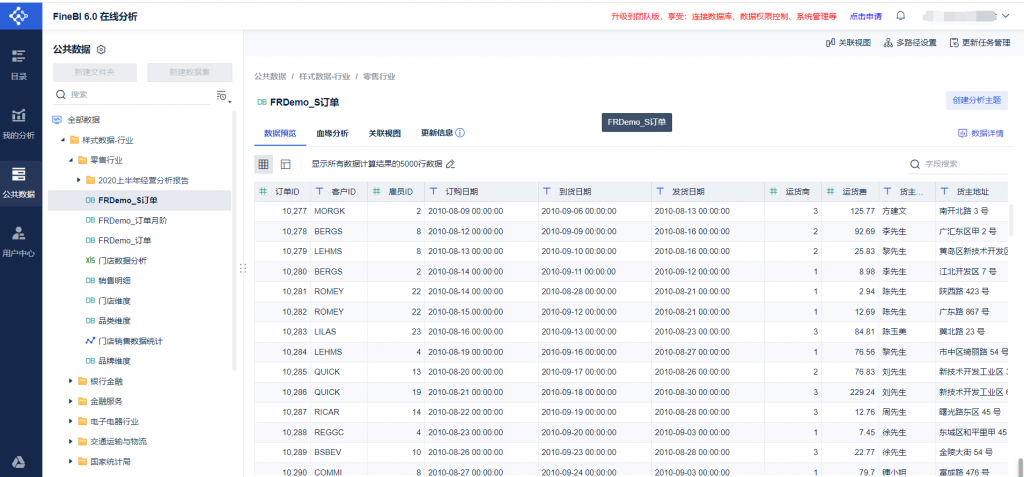 FineBI数据分析操作界面：简单易上手