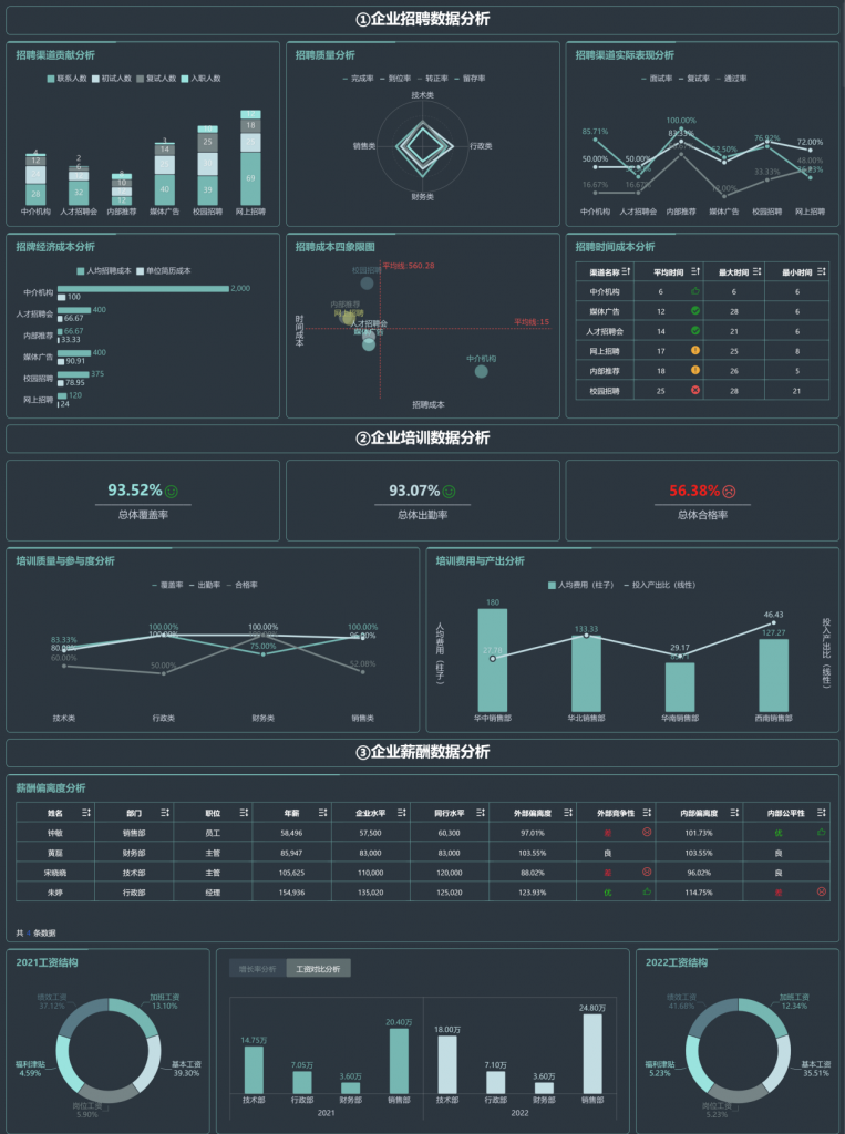 人力资源分析案例的可视化报告